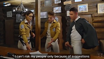 Wieszak Zostaje Podwójnie Przepenetrwany Przez Ervina I Levi'Ego W Biurze Survey Corps.